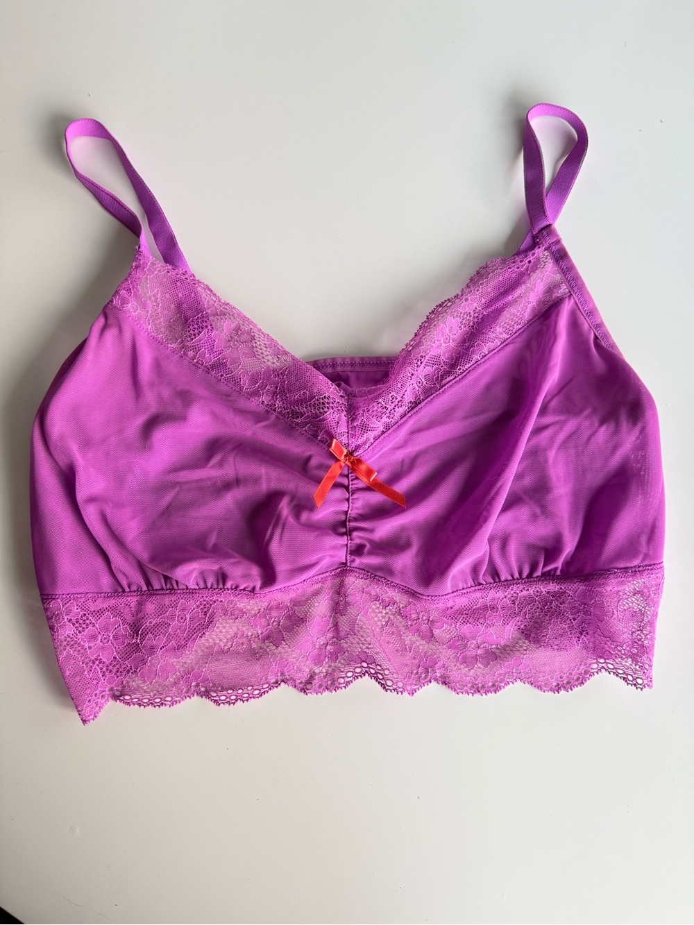 Freya Pink Lace Longline Bralette / Soft Bra – Size L